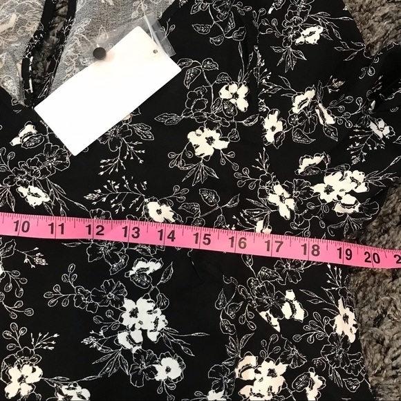 Ellos Black Floral Shift Dress Size 10 New - Picture 12 of 14